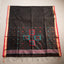 Rangrekha Black Silk Cotton Jamdani Saree – Crimson-Edged Gold Zari Border