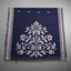Navy Blue Cotton Jamdani Saree - White Floral Motifs & Woven Border