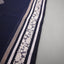 Navy Blue Cotton Jamdani Saree - White Floral Motifs & Woven Border