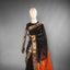 Black & Orange Maheshwari Silk Saree – Antique Gold Zari Border & Contrast Pallu