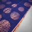 Midnight Blue Matka Silk Jamdani Saree - Gold Floral Motifs & Zari Border