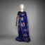 Midnight Blue Matka Silk Jamdani Saree - Gold Floral Motifs & Zari Border