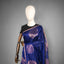 Midnight Blue Matka Silk Jamdani Saree - Gold Floral Motifs & Zari Border