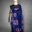 Midnight Blue Matka Silk Jamdani Saree - Gold Floral Motifs & Zari Border