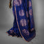 Midnight Blue Matka Silk Jamdani Saree - Gold Floral Motifs & Zari Border