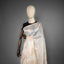 Ivory Matka Silk Jamdani Saree - Champagne Gold Floral Motifs & Zari Border