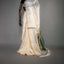 Pushparaga - Ivory, Teal & Ochre Handwoven Matka silk Jamdani saree