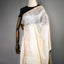 Pushparaga - Ivory, Teal & Ochre Handwoven Matka silk Jamdani saree