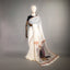 Pushparaga - Ivory, Wine & Charcoal handwoven Matka silk Jamdani saree