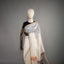 Pushparaga - Ivory, Wine & Charcoal handwoven Matka silk Jamdani saree