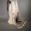 Pushparaga - Ivory, Wine & Charcoal handwoven Matka silk Jamdani saree