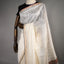 Pushparaga - Ivory, Wine & Charcoal handwoven Matka silk Jamdani saree