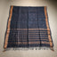Ratnabali Charcoal Black Tussar Matka Banarasi Saree -Antique Copper Zari Border