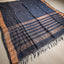 Ratnabali Charcoal Black Tussar Matka Banarasi Saree -Antique Copper Zari Border