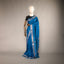 Ratnabali Peacock Blue Tussar Matka Banarasi Saree - Antique Silver-Gold Zari Border