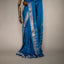 Ratnabali Peacock Blue Tussar Matka Banarasi Saree - Antique Silver-Gold Zari Border