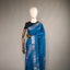 Ratnabali Peacock Blue Tussar Matka Banarasi Saree - Antique Silver-Gold Zari Border