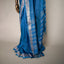 Ratnabali Peacock Blue Tussar Matka Banarasi Saree - Antique Silver-Gold Zari Border