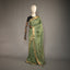 Ratnabali Sage Green Tussar Matka Banarasi Saree - Antique Gold Zari Border