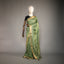 Ratnabali Sage Green Tussar Matka Banarasi Saree - Antique Gold Zari Border