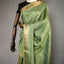 Ratnabali Sage Green Tussar Matka Banarasi Saree - Antique Gold Zari Border