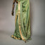 Ratnabali Sage Green Tussar Matka Banarasi Saree - Antique Gold Zari Border