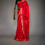 Ratnabali Crimson Red Tussar Matka Banarasi Saree - Antique Gold Zari Border