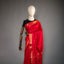 Ratnabali Crimson Red Tussar Matka Banarasi Saree - Antique Gold Zari Border