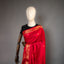 Ratnabali Crimson Red Tussar Matka Banarasi Saree - Antique Gold Zari Border