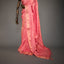 Ratnabali Coral Peach Tussar Matka Banarasi Saree - Antique Gold Zari Border