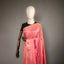 Ratnabali Coral Peach Tussar Matka Banarasi Saree - Antique Gold Zari Border