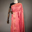 Ratnabali Coral Peach Tussar Matka Banarasi Saree - Antique Gold Zari Border