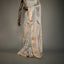 Ratnabali Silver Grey Tussar Matka Banarasi Saree - Antique Rose-Gold Zari Border