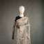 Ratnabali Silver Grey Tussar Matka Banarasi Saree - Antique Rose-Gold Zari Border