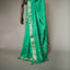 Ratnabali Emerald Green Tussar Matka Banarasi Saree - Antique Gold Zari Border
