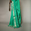 Ratnabali Emerald Green Tussar Matka Banarasi Saree - Antique Gold Zari Border