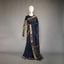 Ratnabali Charcoal Black Tussar Matka Banarasi Saree -Antique Copper Zari Border