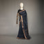 Ratnabali Charcoal Black Tussar Matka Banarasi Saree -Antique Copper Zari Border