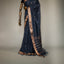 Ratnabali Charcoal Black Tussar Matka Banarasi Saree -Antique Copper Zari Border