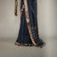 Ratnabali Charcoal Black Tussar Matka Banarasi Saree -Antique Copper Zari Border