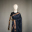 Ratnabali Charcoal Black Tussar Matka Banarasi Saree -Antique Copper Zari Border