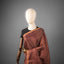 Taraka – Deep Terracotta Rust Matka Silk Sequin Jamdani Saree with Camel Brown Border