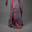 Taraka – Steel Grey Matka Silk Sequin Jamdani Saree with Crimson Border