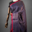 Taraka – Midnight Violet-Indigo Matka Silk Sequin Jamdani Saree with Crimson Border