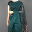 Matka Silk Sequins Jamdani Saree – Deep Teal Blue with Handwoven Gold Zari &amp; Sequinned Geometric Pallu