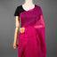 Sitara - Matka Silk Sequins Jamdani Saree - Vibrant Fuchsia Magenta with Handwoven Jamdani Chevron & Micro-Sequin Pallu