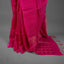 Sitara - Matka Silk Sequins Jamdani Saree - Vibrant Fuchsia Magenta with Handwoven Jamdani Chevron & Micro-Sequin Pallu