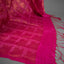 Sitara - Matka Silk Sequins Jamdani Saree - Vibrant Fuchsia Magenta with Handwoven Jamdani Chevron & Micro-Sequin Pallu