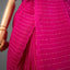 Sitara - Matka Silk Sequins Jamdani Saree - Vibrant Fuchsia Magenta with Handwoven Jamdani Chevron & Micro-Sequin Pallu