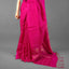 Sitara - Matka Silk Sequins Jamdani Saree - Vibrant Fuchsia Magenta with Handwoven Jamdani Chevron & Micro-Sequin Pallu